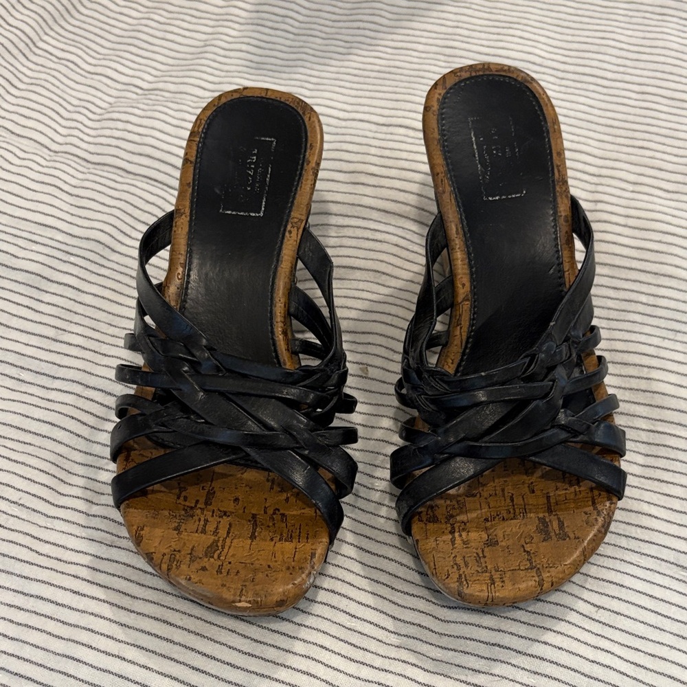 Arizona Jean Company Black Strappy Mules